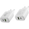Lime Type C Pd 3.0 Dual Super Fast Travel LTC36W 36W 4.0A - Usb Qc 3.0 21W Max 36W WHITE