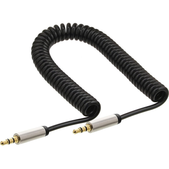 Powertech ������� ���� 3.5mm spiral, Gold plated, 1.8m, ����� - (CAB-J058)