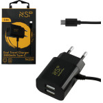 NSP Travel TN228 Dual Usb �� ������������ ������� Type C 2800mA Black OR