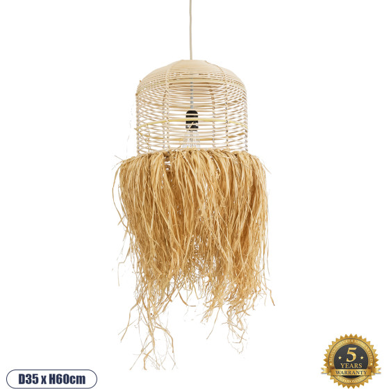 GloboStar Basseterre Boho �������� ��������� ������ �������� 1 x E27 AC220-240V IP20 - �35 x �60cm - ���� ������ ������� �� ���� ������ ����� ���� ������ ������� - 5 ������ ������� - (02162)