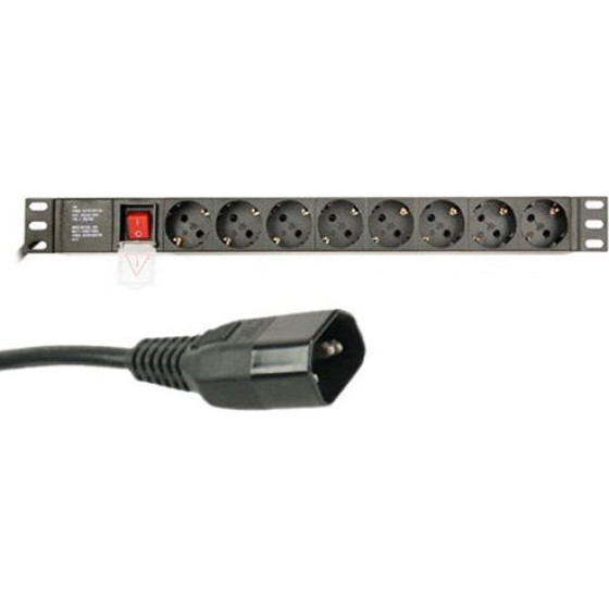 Energenie Pdu 8 Schuko Sockets 1U 10A C14 Plug 3M - (EG-PDU-014-C14)