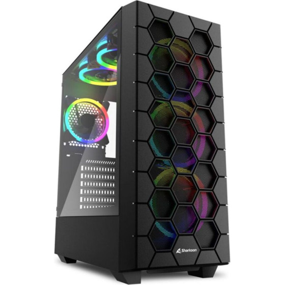 Sharkoon Hex Gaming Midi Tower ����� ���������� �� ������ �������� ��� Rgb ������� ����� - (RGBHEX)