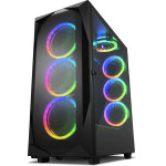 Sharkoon REV300 Gaming Full Tower ����� ���������� �� ������ �������� ��� Rgb ������� ����� - (REV300BRGB)