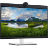 Dell Monitor Video Conferencing 23.8'' , Fhd IPS, HDMI, DisplayPort, USB-C, RJ-45, Webcam, Height Adjustable, Speakers, 3YEarsw - (P2424HEB)