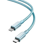 XO NB-Q250A Pd 27W Type-C To Lightning Pvc Shiny Colorful Fast Charging Cable 1m Blue - (XO NB-Q250A Blue)