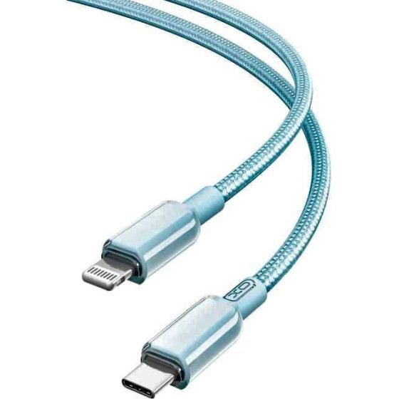 XO NB-Q250A Pd 27W Type-C To Lightning Pvc Shiny Colorful Fast Charging Cable 1m Blue - (XO NB-Q250A Blue)