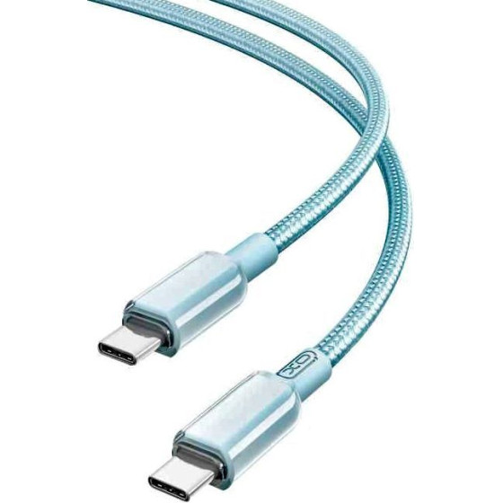XO NB-Q250B Pd 60W Type-C To Type-C Pvc Shiny Colorful Fast Charging Cable 1m Blue - (XO NB-Q250B Blue)