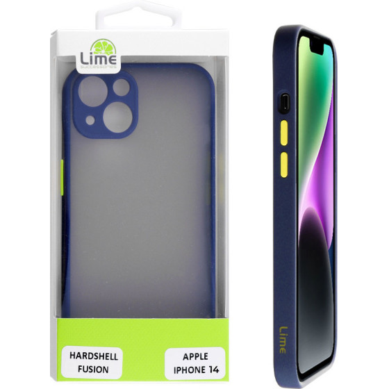 Lime Successories Lime ���� Iphone 14 6.1'' Hardshell Fusion Full Camera Protection Blue With Yellow KEYS