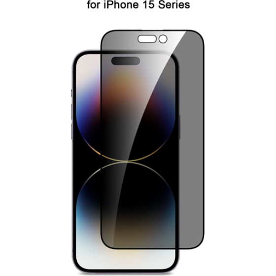 Vivid Full Face Tempered Glass Privacy Apple Iphone 15 Pro Black - (VITEMPPRIV397BK)