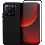 Vivid Set Silicone Matte Case + Full Face Tempered Glass Xiaomi 13T Black - (VIMAT323GLASSBK)