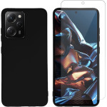 Vivid Set Silicone Matte Case + Tempered Glass Poco X5 Pro/Note 12 Pro 5G Black - (VIMAT286BKGLASSTN)
