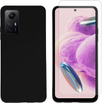 Vivid Set Silicone Matte Case + Tempered Xiaomi Redmi Note 12S Black - (VIMAT312BKGLASSTN)