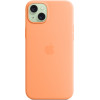 Apple Iphone 15 Plus Silicone Case With Magsafe Orange Sorbet - (MT173ZMA)