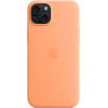 Apple Iphone 15 Plus Silicone Case With Magsafe Orange Sorbet - (MT173ZMA)