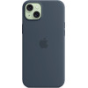 Apple Iphone 15 Plus Silicone Case With Magsafe Storm Blue - (MT123ZMA)