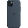 Apple Iphone 15 Plus Silicone Case With Magsafe Storm Blue - (MT123ZMA)