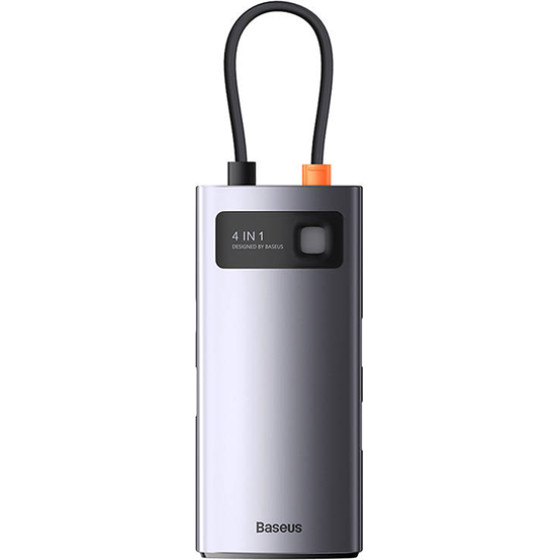 Baseus Multifunctional Hub Docking Station Metal Gleam Series 4 In 1 Type-C To Usb 3.0+RJ45 Gray - (WKWG070113)