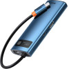 Baseus Multifunctional Hub Docking Station Metal Gleam Series 6 In 1 Type-C To HDMI+Usb 3.0+RJ45 Blu - (WKWG000003)