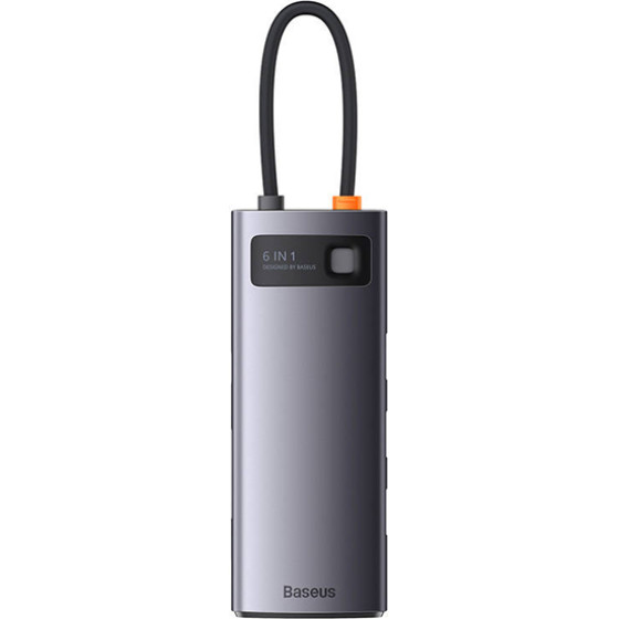 Baseus Multifunctional Hub Docking Station Metal Gleam Series 6 In 1 Type-C To USB3.0 Gray - (WKWG030213)