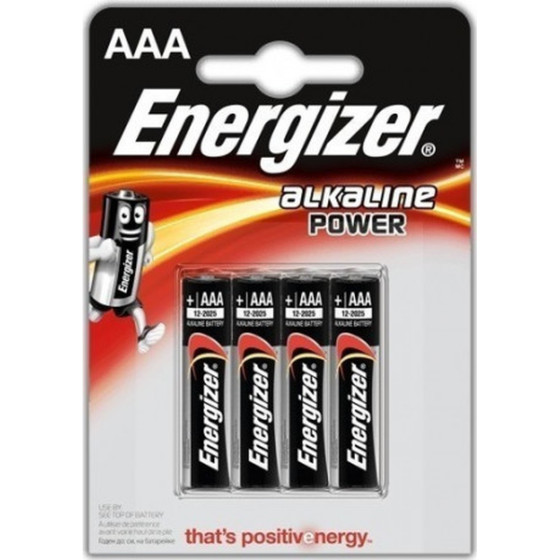 Energizer Battery Alkaline Power Aaa Pack 4pIeces - (F016612)