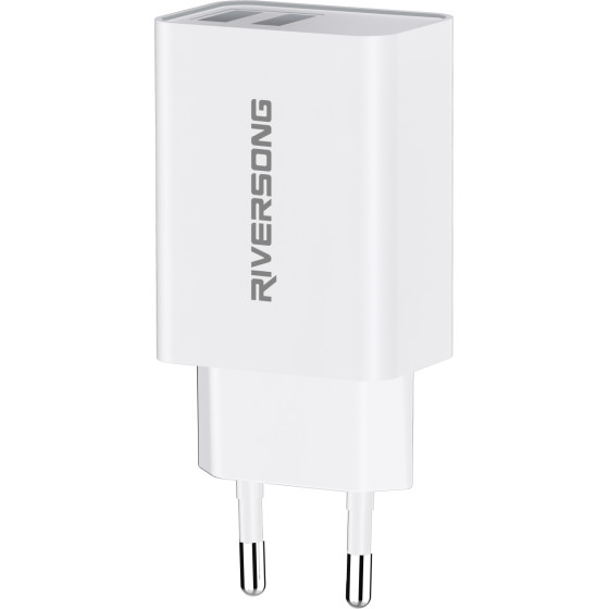 Riversong Travel Adapter SafeKub D2 2.4A Dual USB White - (AD29-EU)