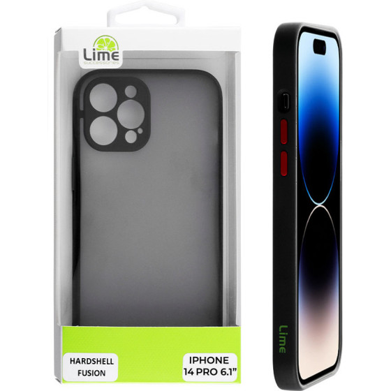 Lime Successories Lime ���� Iphone 14 Pro 6.1'' Hardshell Fusion Full Camera Protection Black With Red KEYS