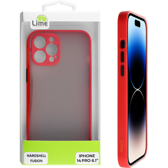 Lime Successories Lime ���� Iphone 14 Pro 6.1'' Hardshell Fusion Full Camera Protection Red With Black KEYS