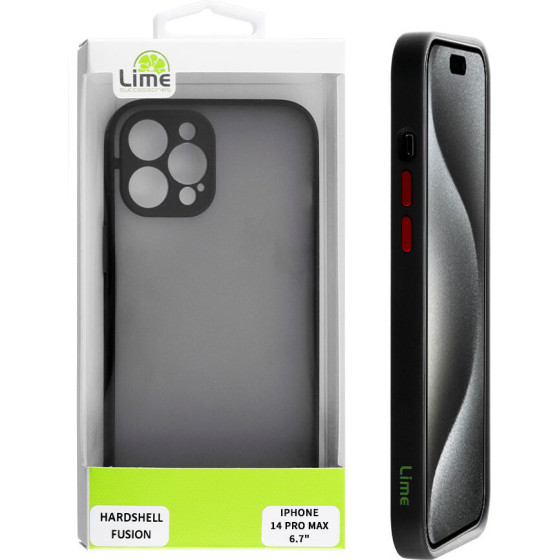 Lime Successories Lime ���� Iphone 14 Pro Max 6.7'' Hardshell Fusion Full Camera Protection Black With Red KEYS