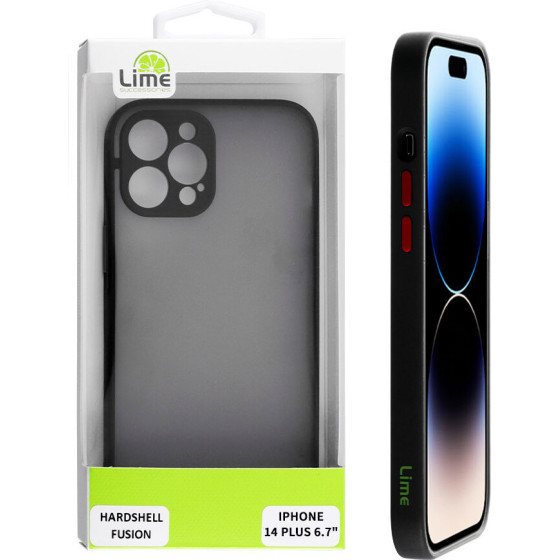 Lime Successories Lime ���� Iphone 14 Plus 6.7'' Hardshell Fusion Full Camera Protection Black With Red KEYS
