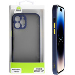 Lime Successories Lime ���� Iphone 14 Plus 6.7'' Hardshell Fusion Full Camera Protection Blue With Yellow KEYS