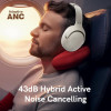 QCY H3 High-Res Headset White w. Mic, Hybrid Feed Noise Canceling With 4 Mode Anc Button - 70h - (6957141408391)