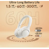 QCY H3 High-Res Headset White w. Mic, Hybrid Feed Noise Canceling With 4 Mode Anc Button - 70h - (6957141408391)