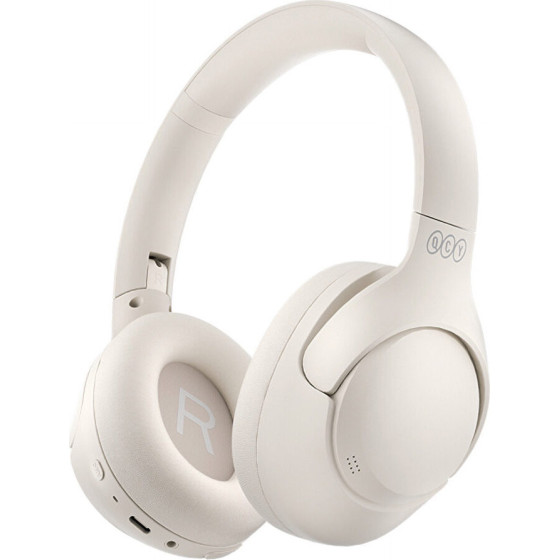 QCY H3 High-Res Headset White w. Mic, Hybrid Feed Noise Canceling With 4 Mode Anc Button - 70h - (6957141408391)