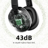 QCY H4 High-Res Headset White w. Mic, Hybrid Feed Noise Canceling With 4 Mode Anc Button, 70h - (6957141408230)