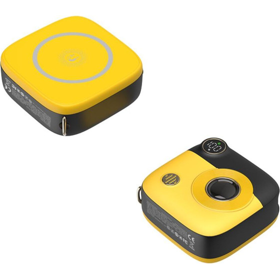 XO PR223 mini camera digital display fast charging power bank 10000mAh (Black & Yellow)