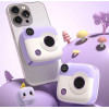 XO PR223 mini camera digital display fast charging power bank 10000mAh (Purple & White)