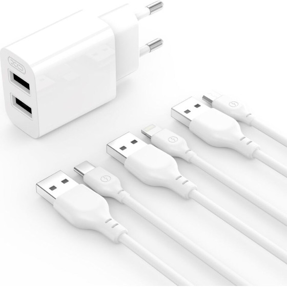 XO (EU) Dual USB-A 2.4A Charger with Micro cable - (L109)