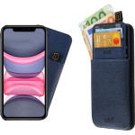 Idol 1991 ���� Iphone 11 6.1'' ANTI-Rfid Leather Smart Wallet BLUE
