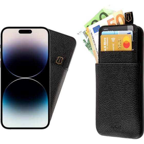 Idol 1991 ���� Iphone 14 Pro Max 6.7'' ANTI-Rfid Leather Smart Wallet BLACK