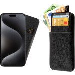 Idol 1991 ���� Iphone 15 6.1'' ANTI-Rfid Leather Smart Wallet BLACK