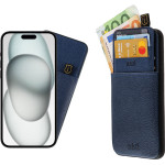 Idol 1991 ���� Iphone 15 Plus 6.7'' ANTI-Rfid Leather Smart Wallet BLUE