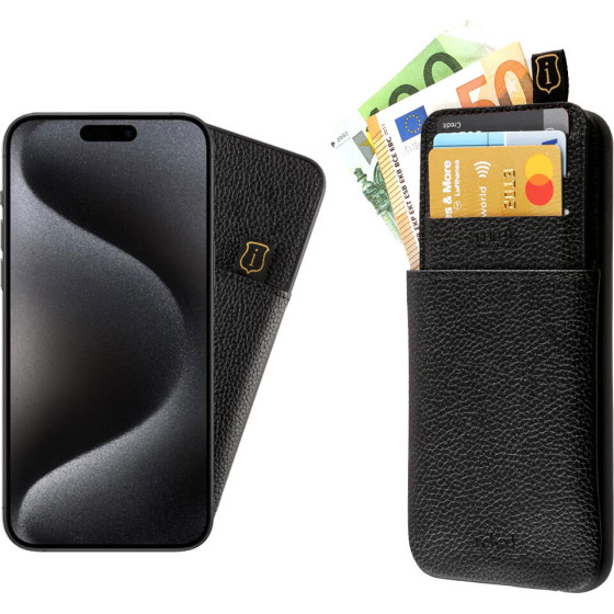 Idol 1991 ���� Iphone 15 Pro Max 6.7'' ANTI-Rfid Leather Smart Wallet BLACK