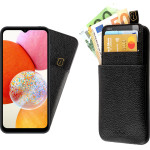 Idol 1991 ���� Samsung A14 4G A145/A14 5G A146 6.6'' ANTI-Rfid Leather Smart Wallet BLACK