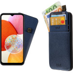 Idol 1991 ���� Samsung A14 4G A145/A14 5G A146 6.6'' ANTI-Rfid Leather Smart Wallet BLUE