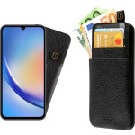 Idol 1991 ���� Samsung A34 5G A346 6.6'' ANTI-Rfid Leather Smart Wallet BLACK