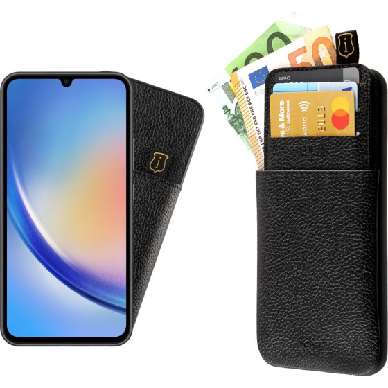 Idol 1991 ���� Samsung A34 5G A346 6.6'' ANTI-Rfid Leather Smart Wallet BLACK