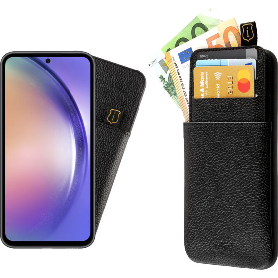 Idol 1991 ���� Samsung A54 5G A546 6.4'' ANTI-Rfid Leather Smart Wallet BLACK