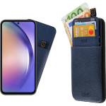 Idol 1991 ���� Samsung A54 5G A546 6.4'' ANTI-Rfid Leather Smart Wallet BLUE