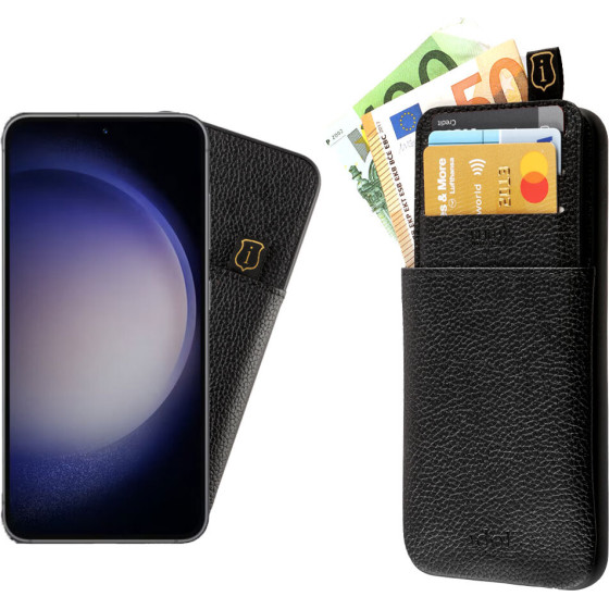 Idol 1991 ���� Samsung S23 5G S911 6.1'' ANTI-Rfid Leather Smart Wallet BLACK