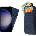 Idol 1991 ���� Samsung S23 5G S911 6.1'' ANTI-Rfid Leather Smart Wallet BLUE